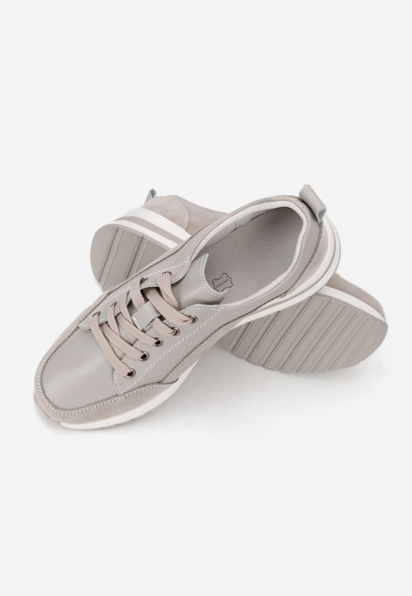 Szare sneakersy na koturnie Janelia