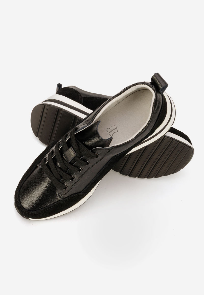 Czarne sneakersy na koturnie Janelia