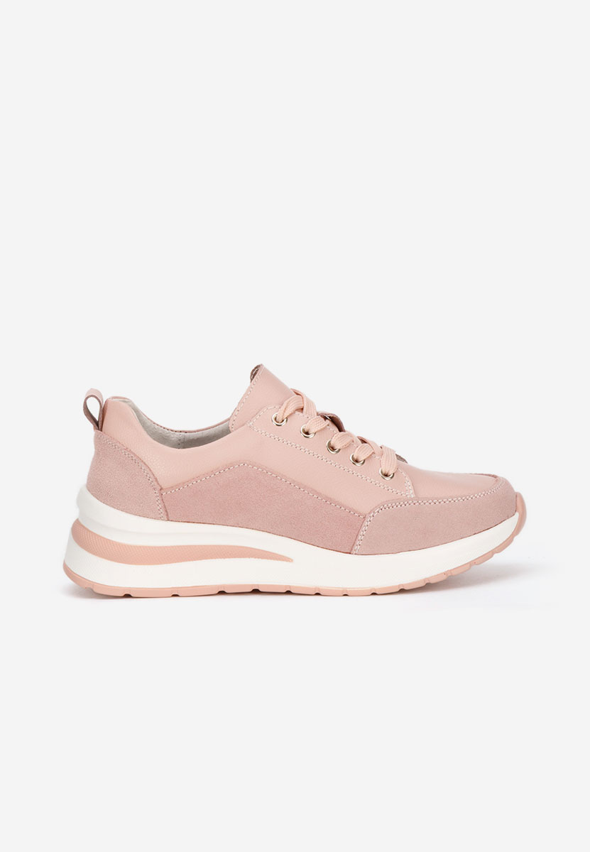 Różowe sneakersy na koturnie Janelia
