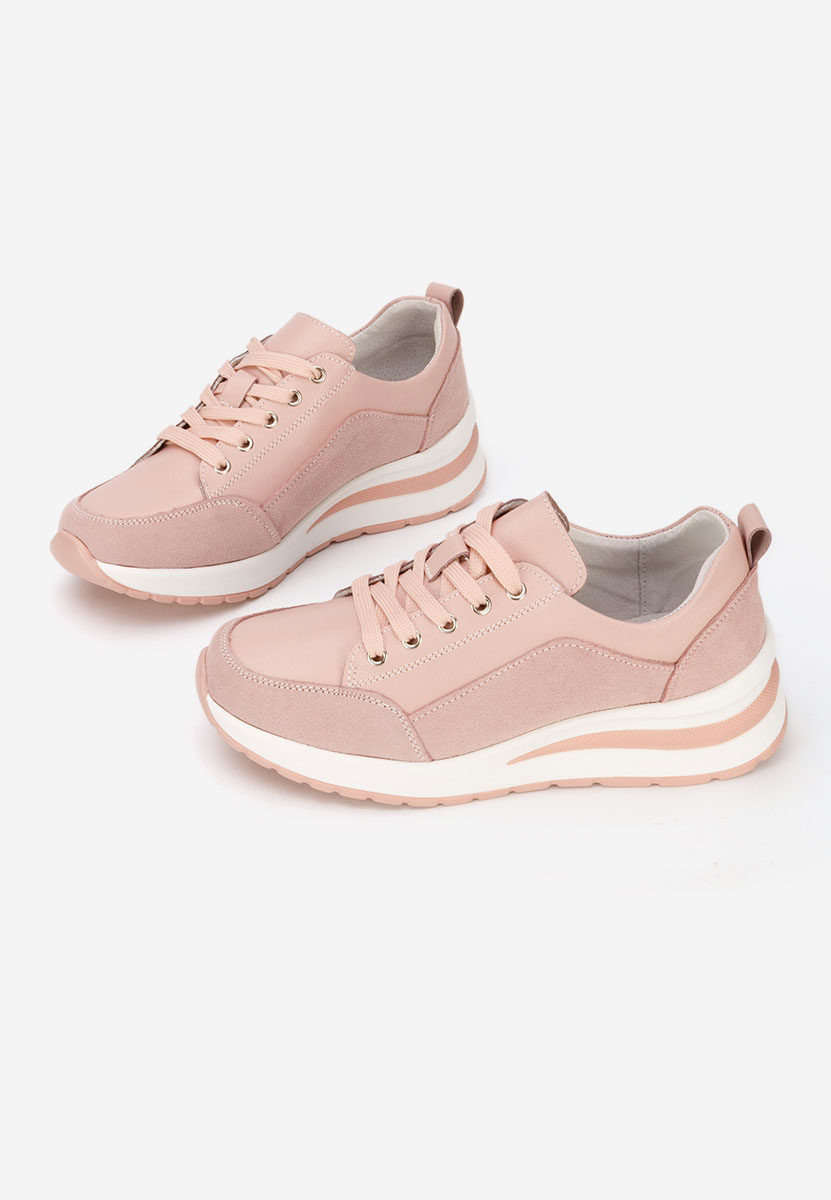 Różowe sneakersy na koturnie Janelia