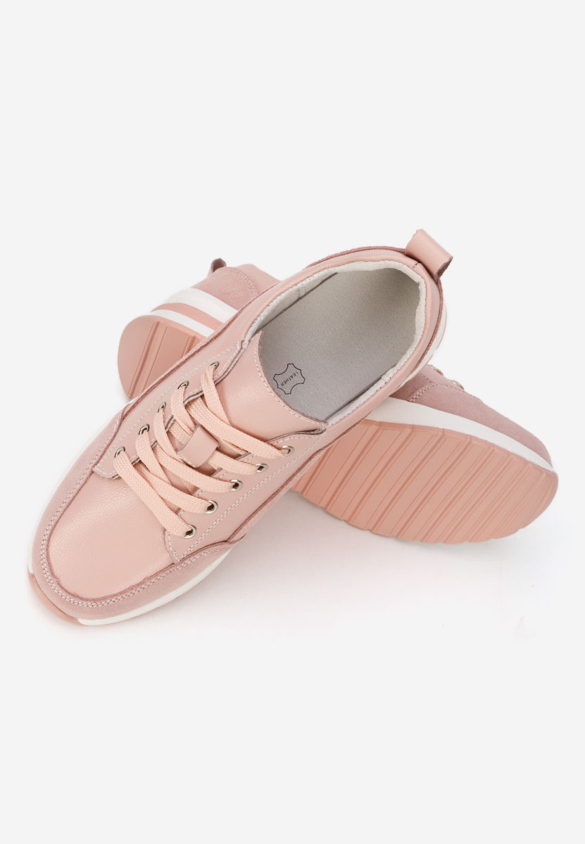 Różowe sneakersy na koturnie Janelia