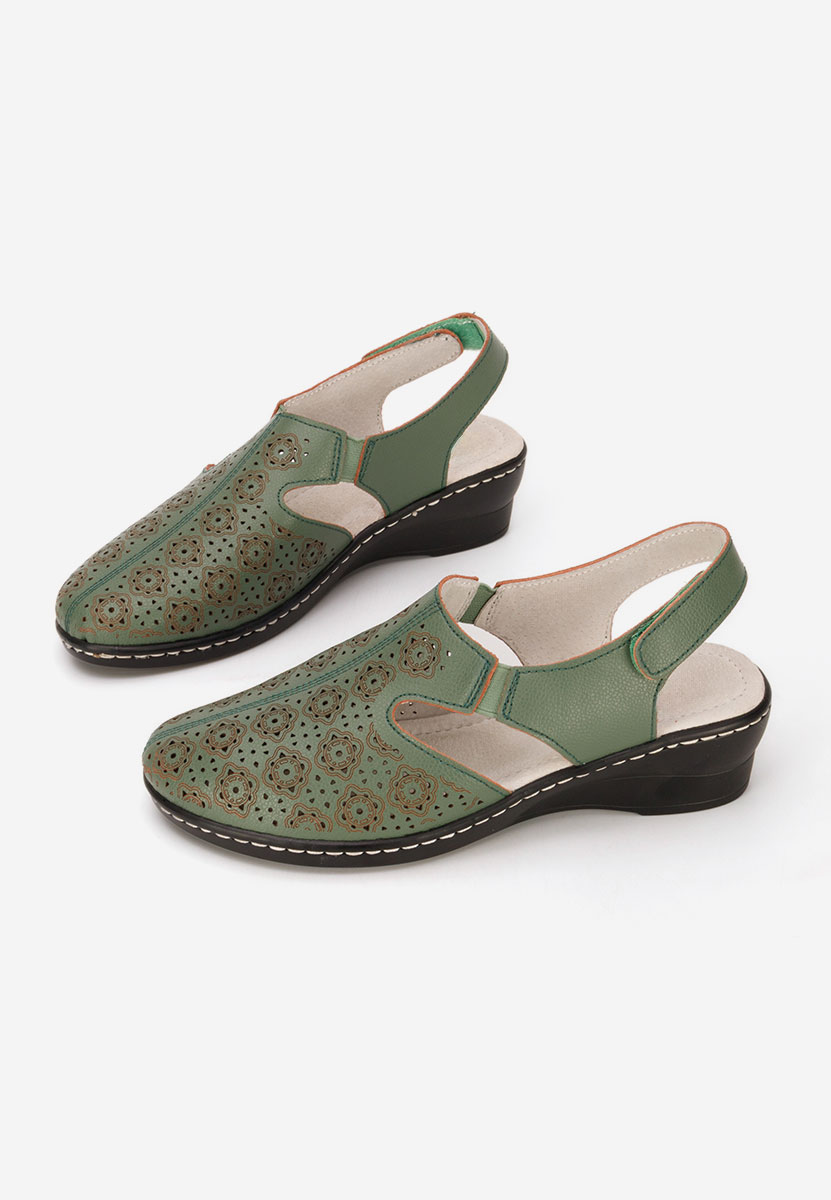 Zielone czółenka bez pięt Ofelya