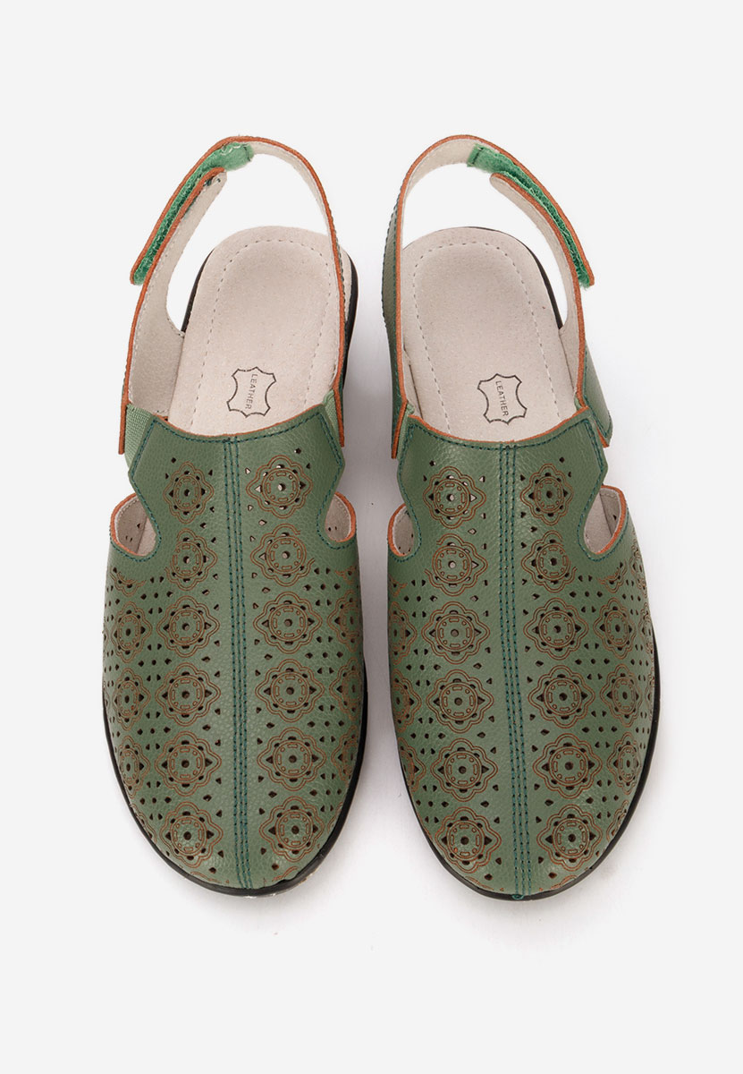 Zielone czółenka bez pięt Ofelya