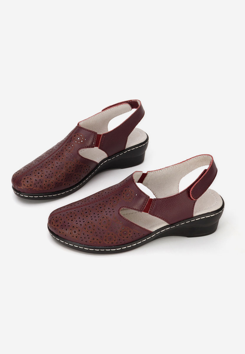 Bordowe czółenka bez pięt Ofelya