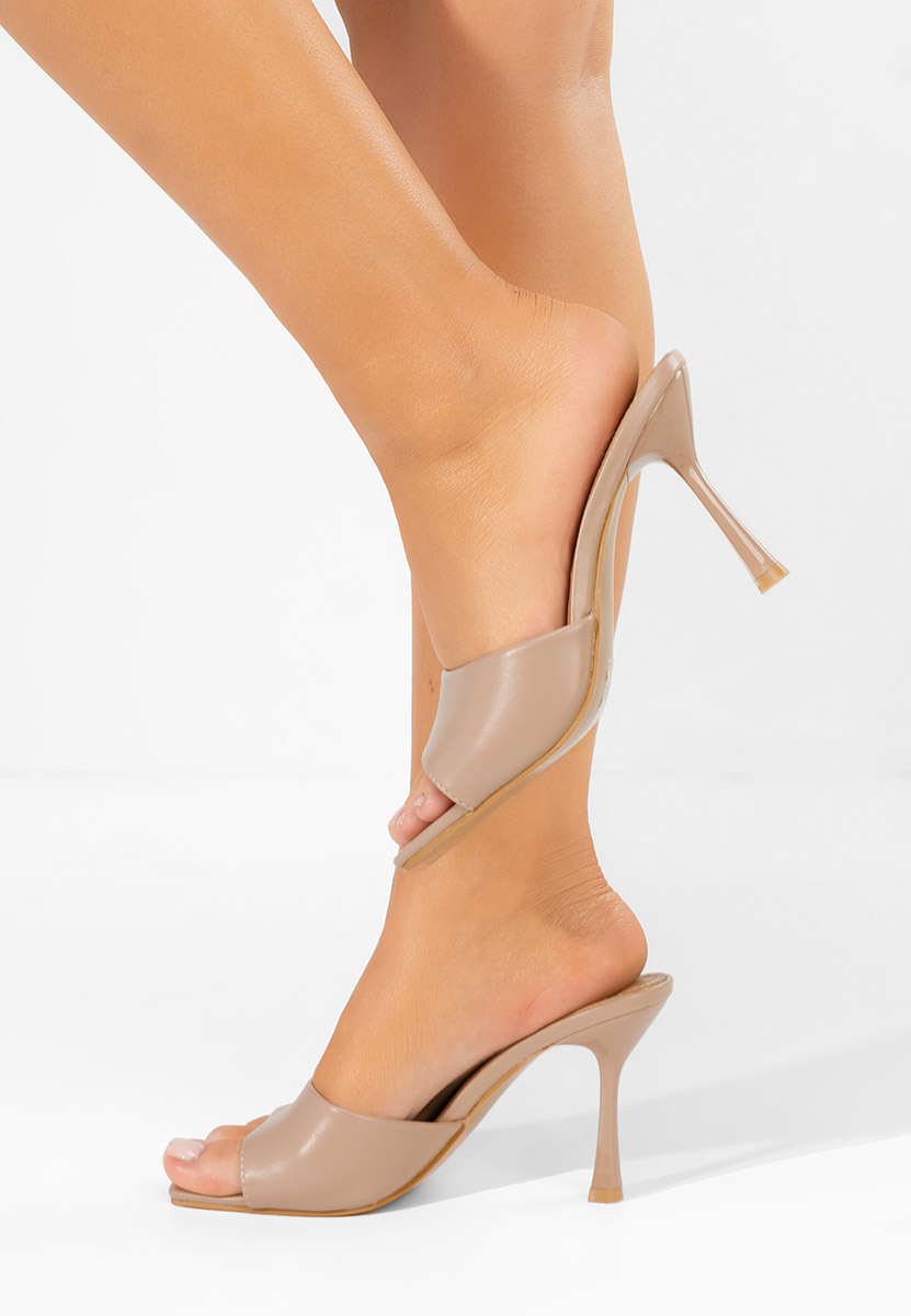 Khaki klapki na obcasie Eliseia V2