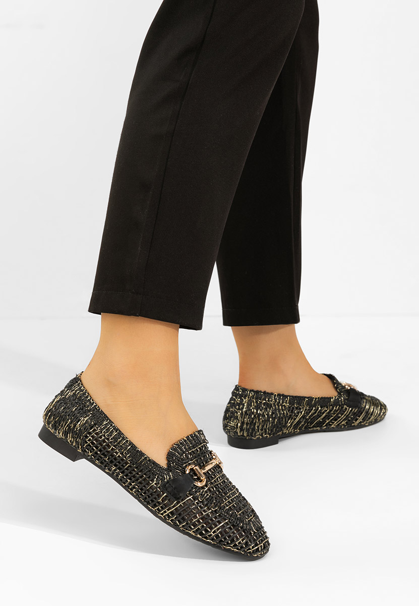 Czarne mokasyny damskie Cameilia