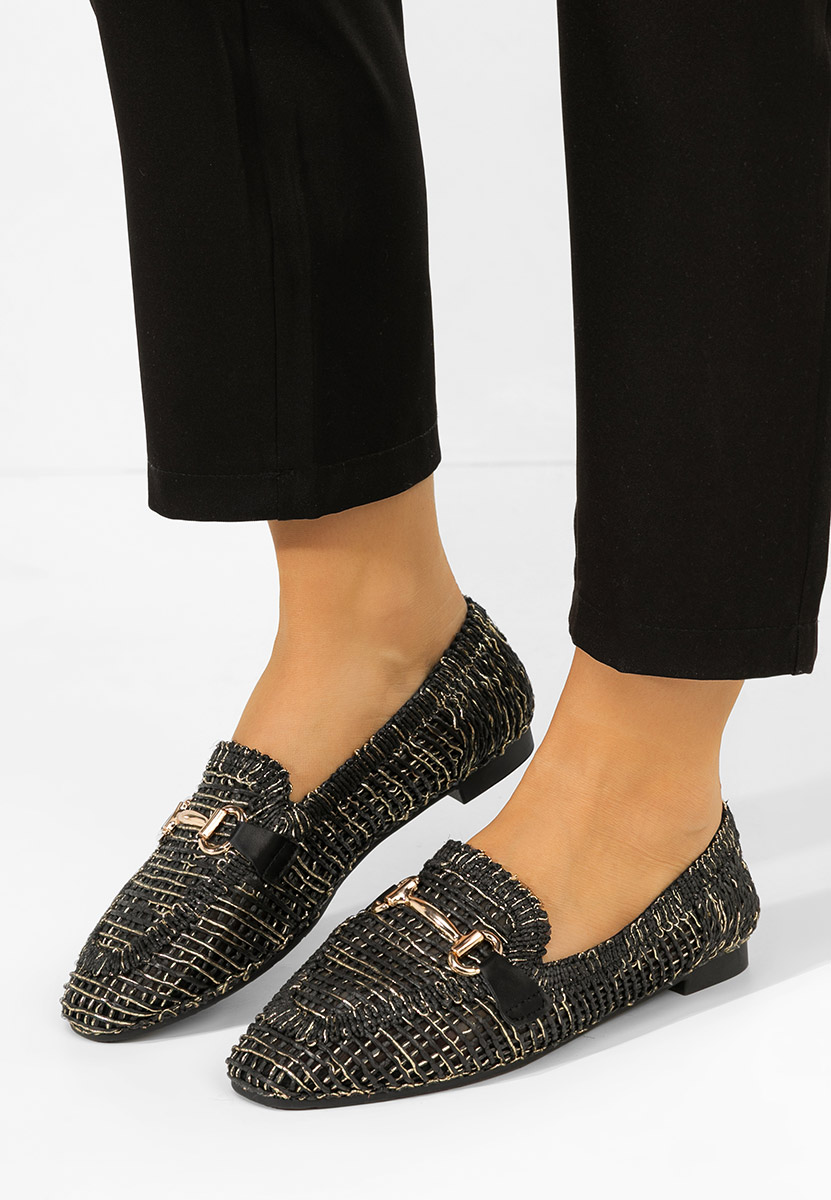 Czarne mokasyny damskie Cameilia