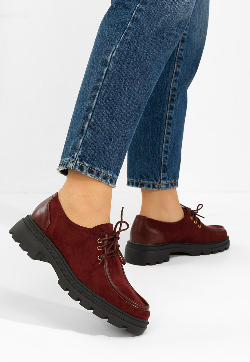 Bordowe półbuty damskie Seliora