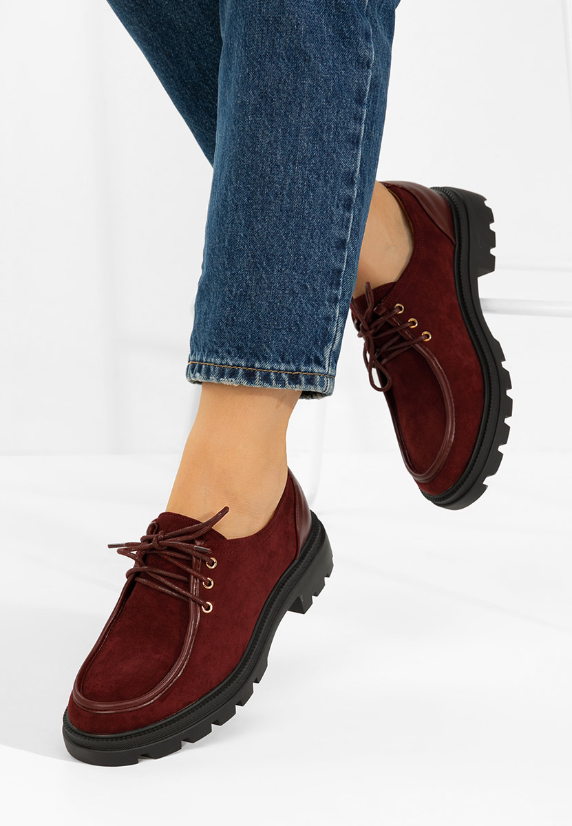 Bordowe półbuty damskie Seliora