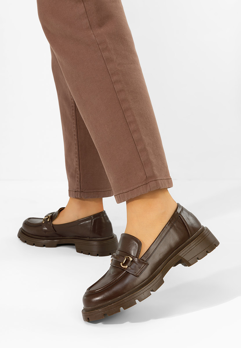 Brązowe mokasyny damskie Jadiana