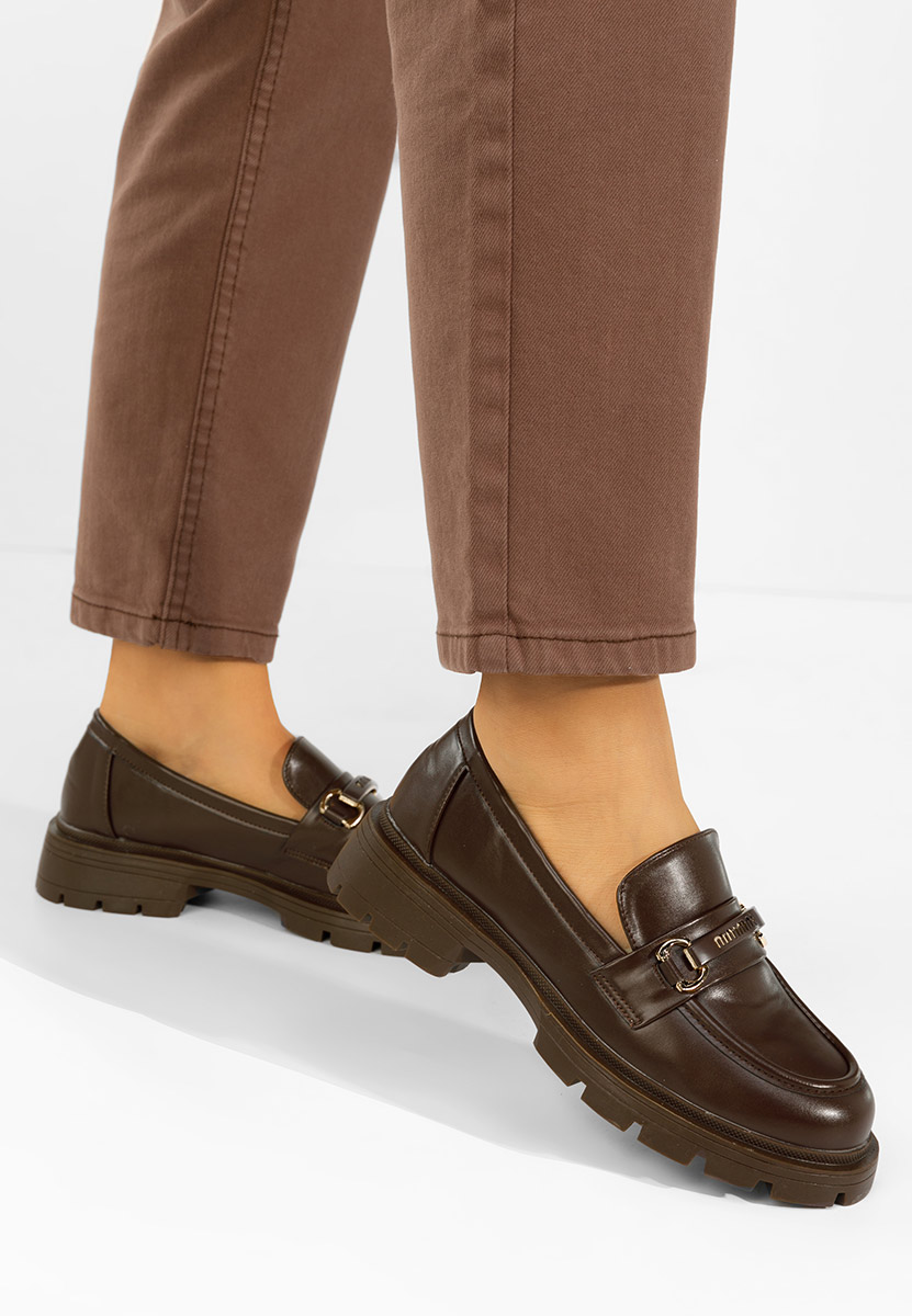 Brązowe mokasyny damskie Jadiana