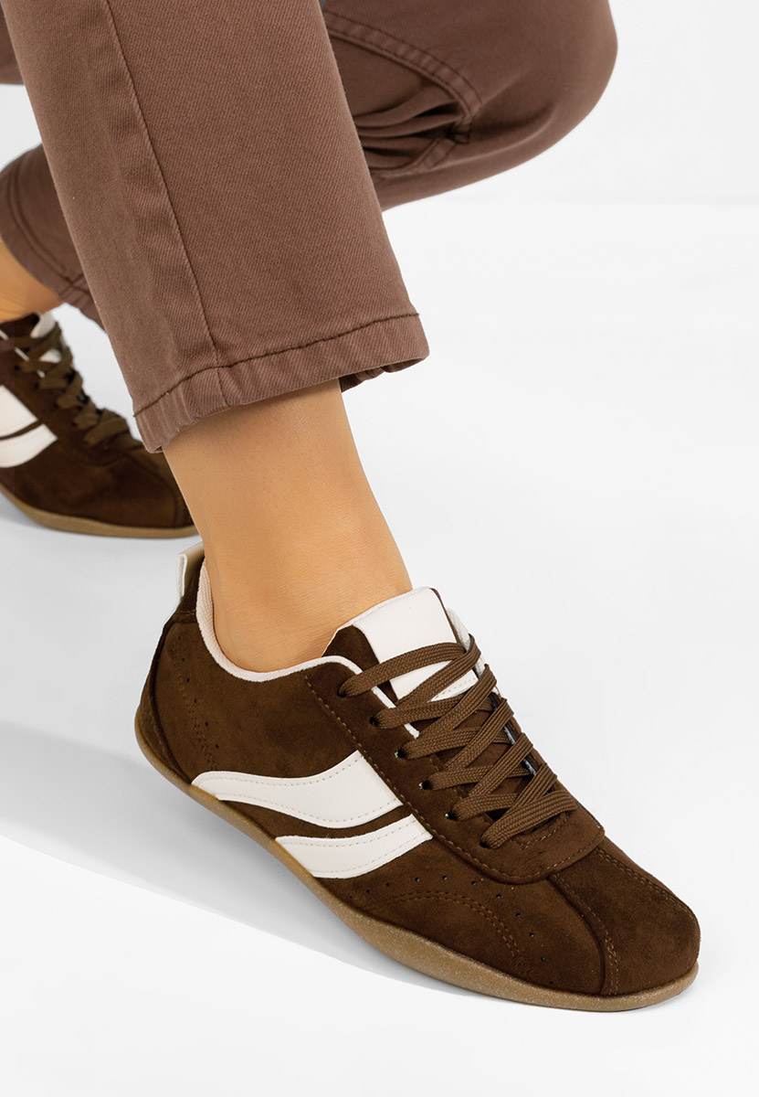 Brązowe sneakersy damskie Reissa