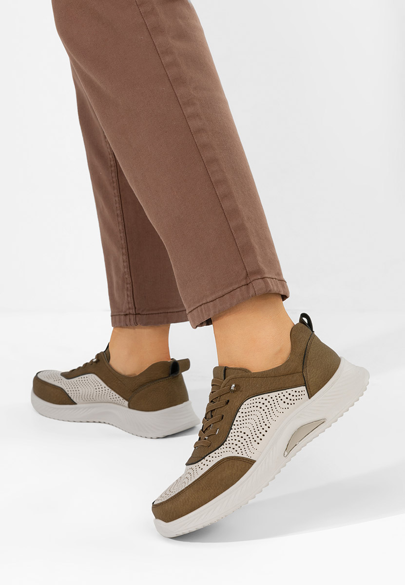 Brązowe sneakersy damskie Azurra V2