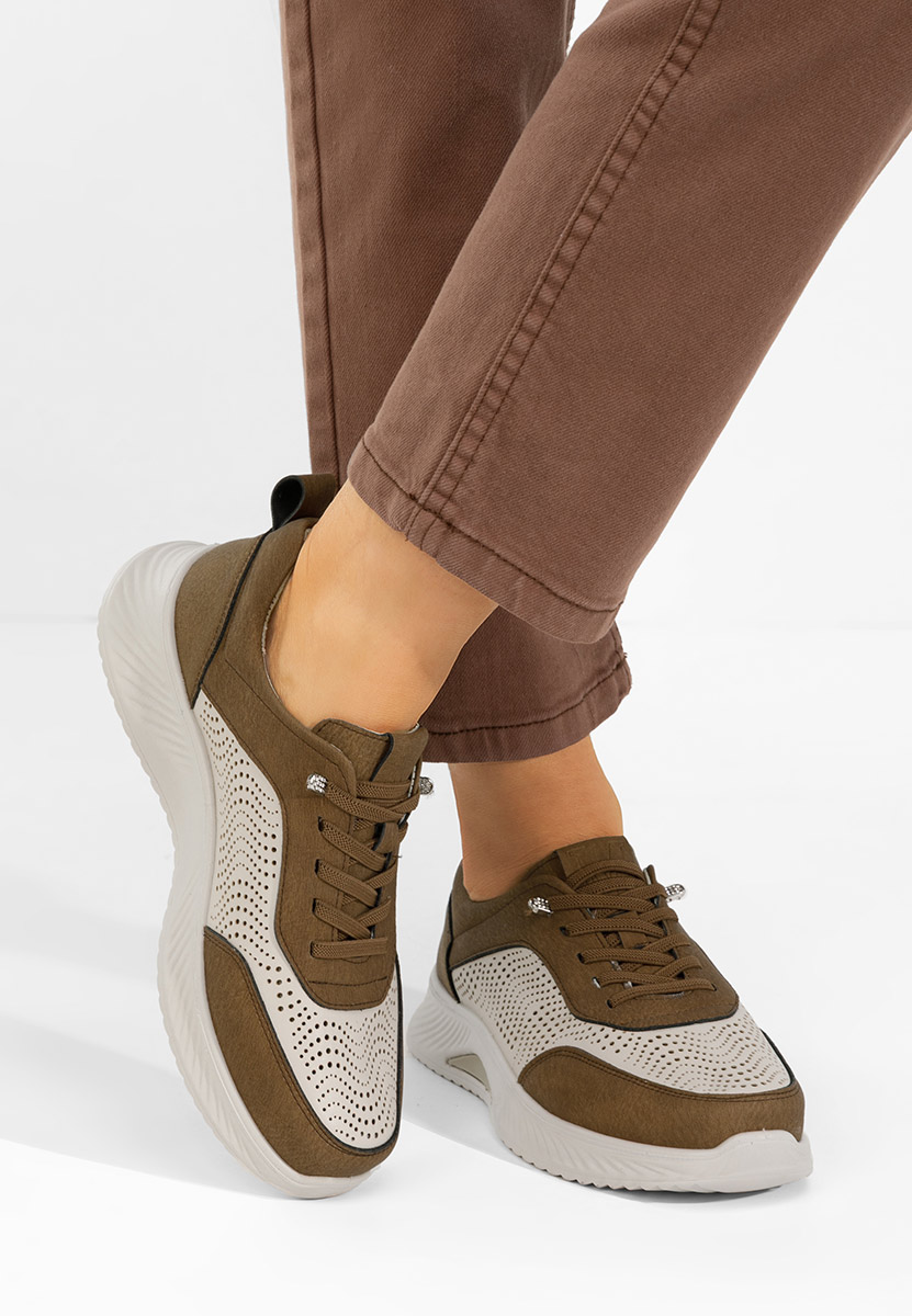 Brązowe sneakersy damskie Azurra V2