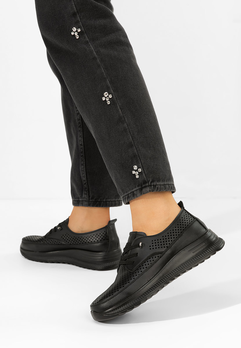 Czarne sneakersy damskie Nezelia