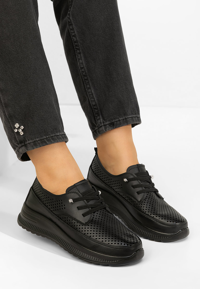 Czarne sneakersy damskie Nezelia