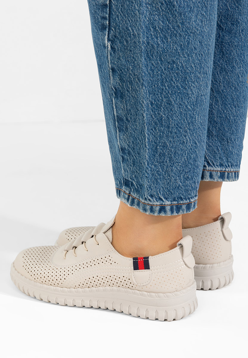 Beżowe sneakersy damskie Petrina