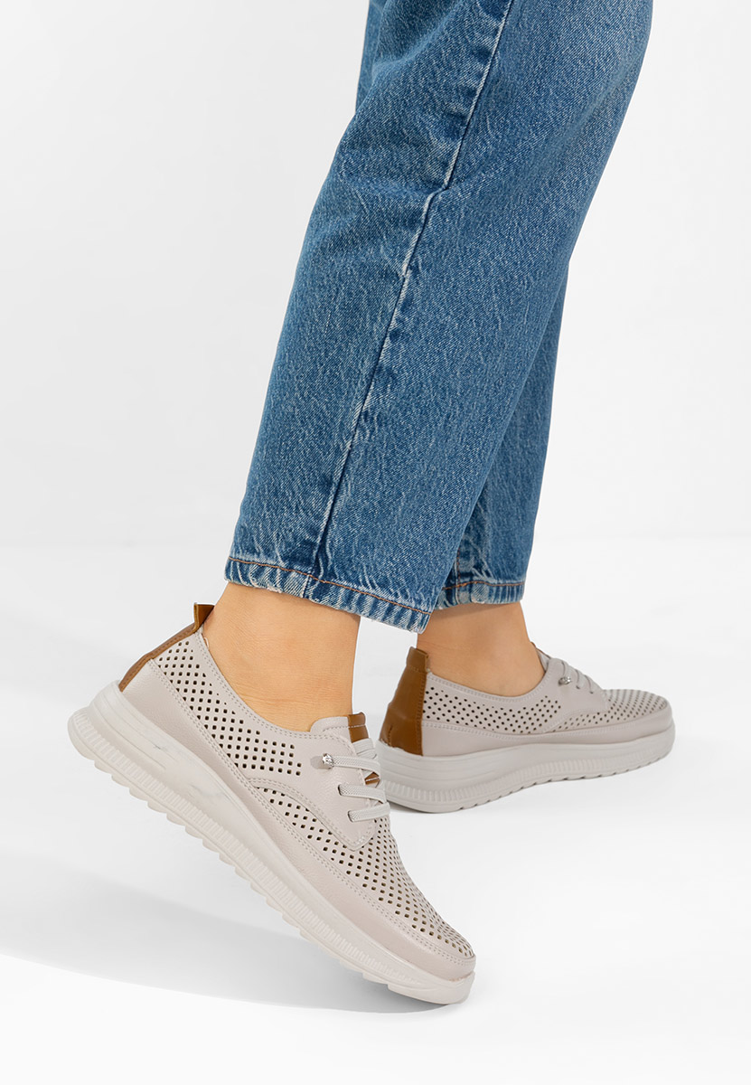 Beżowe sneakersy damskie Nezelia