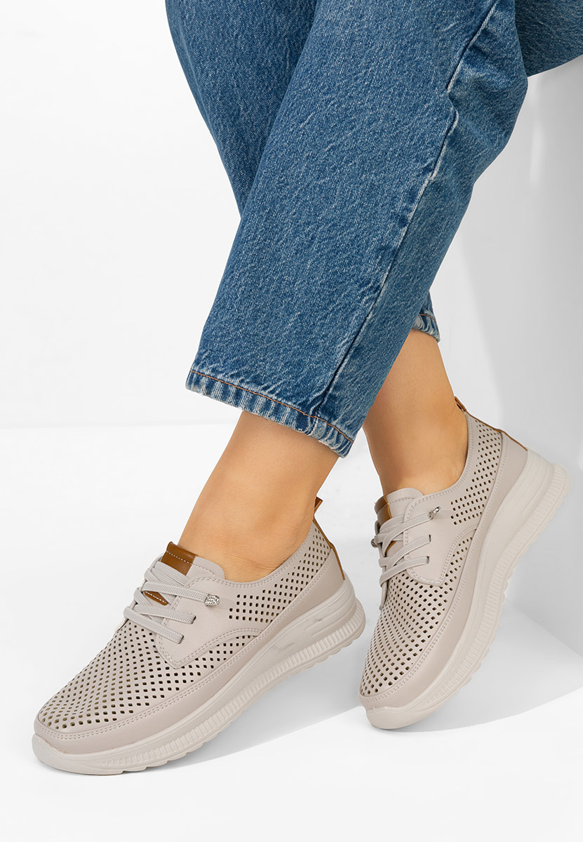 Beżowe sneakersy damskie Nezelia
