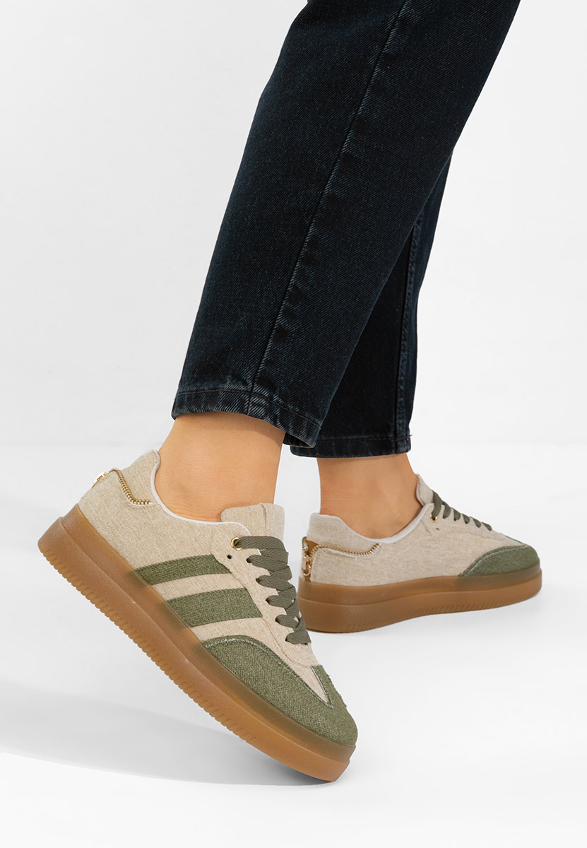 Zielone sneakersy damskie Deenia