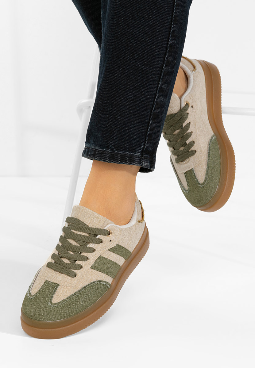 Zielone sneakersy damskie Deenia