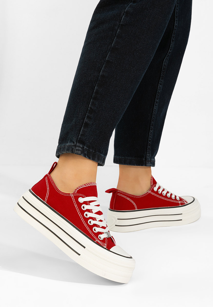 Czerwone trampki na platformie Kimala