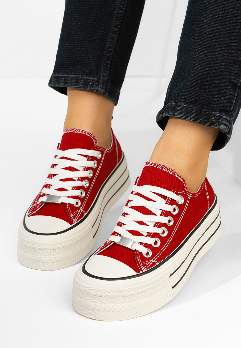 Czerwone trampki na platformie Kimala