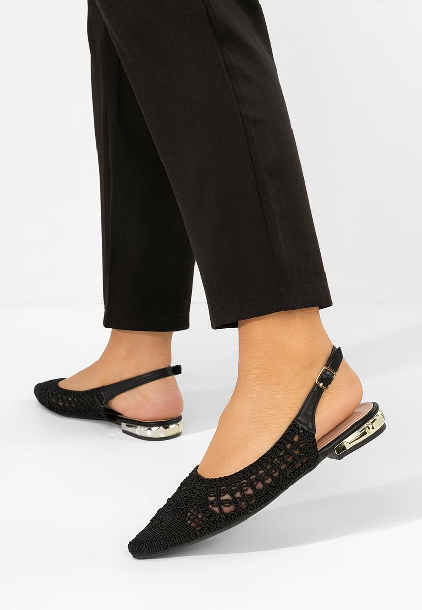 Czarne baleriny damskie Kapia