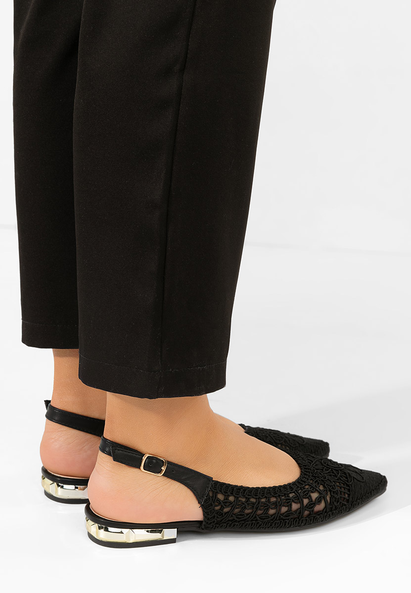 Czarne baleriny damskie Kapia