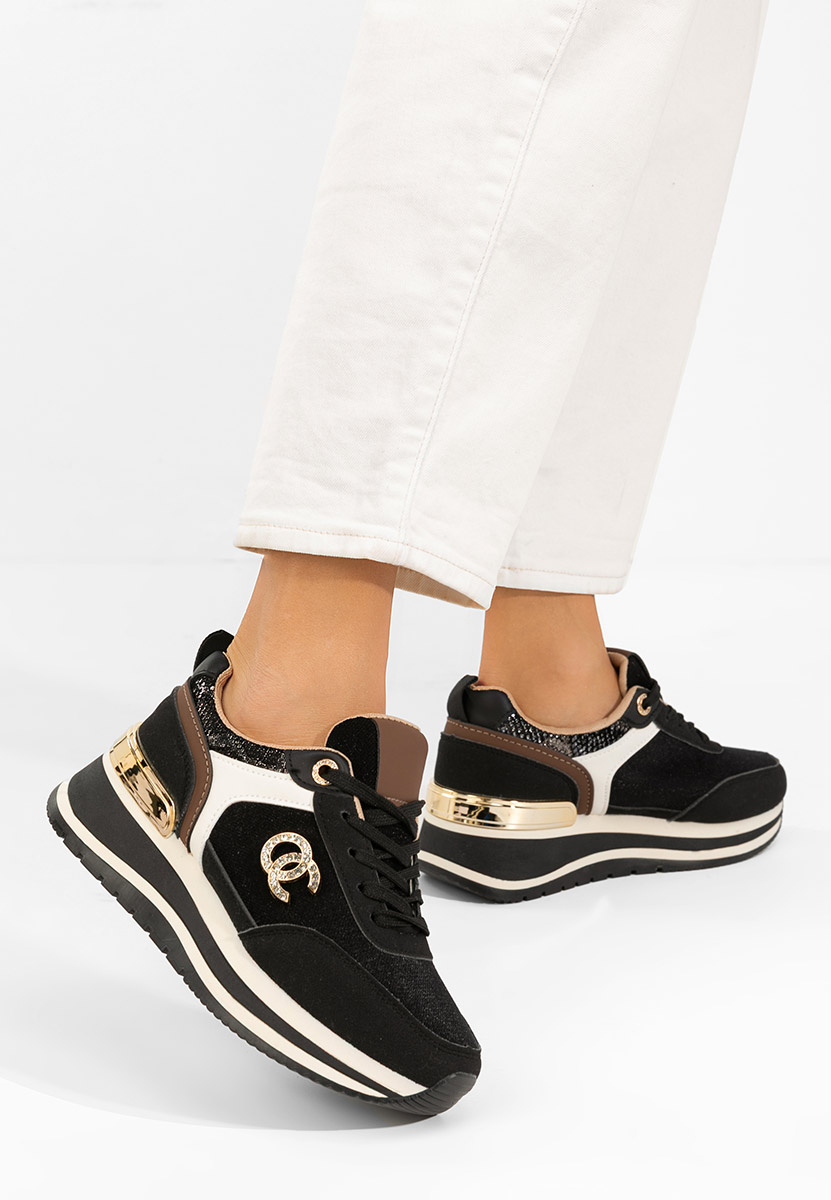Czarne sneakersy na platformie Liliza