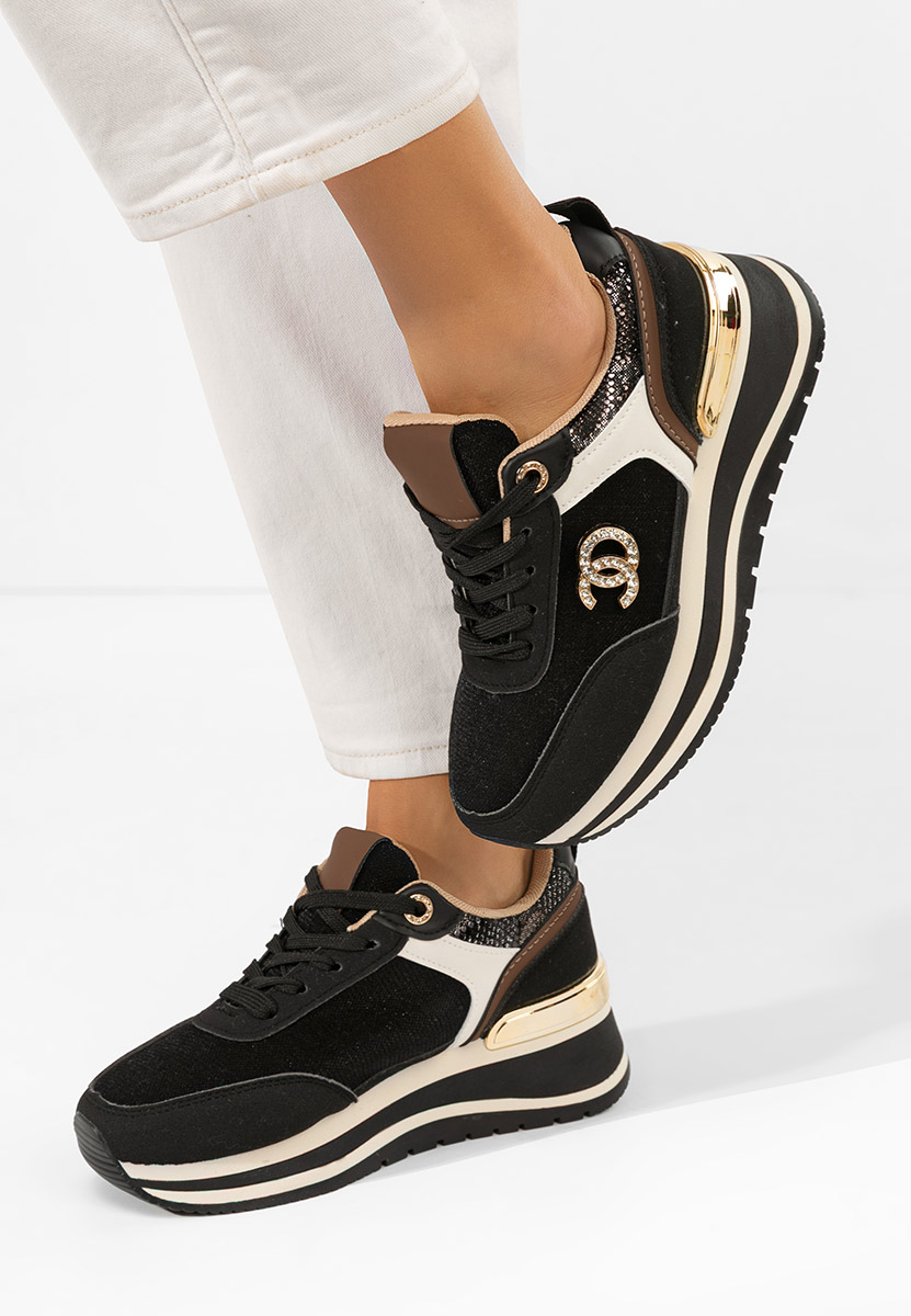 Czarne sneakersy na platformie Liliza