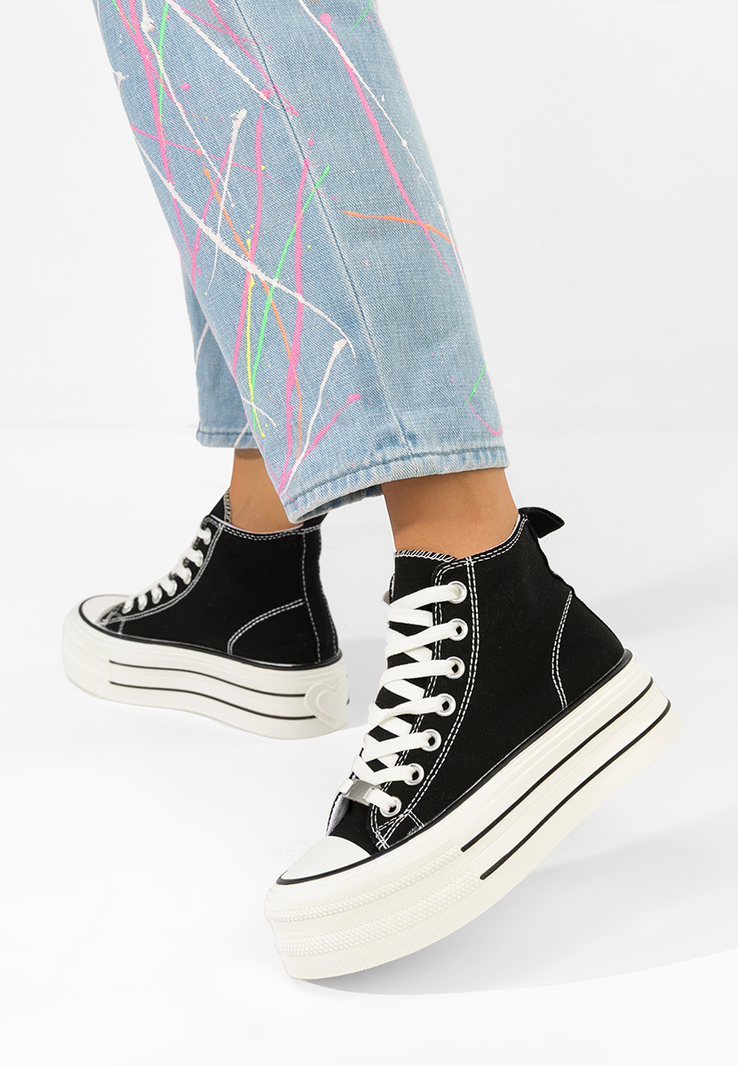 Czarne trampki na platformie Kimala V3