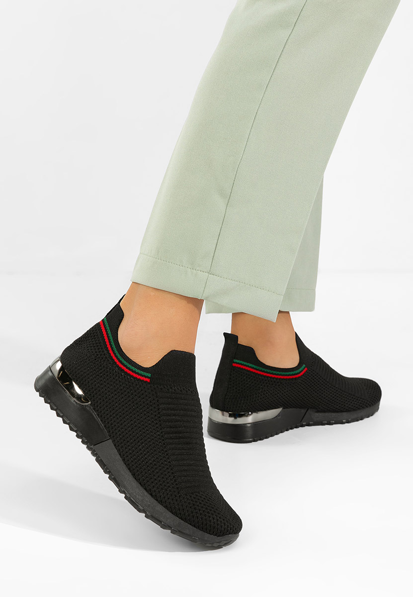 Czarne sneakersy damskie Dorima