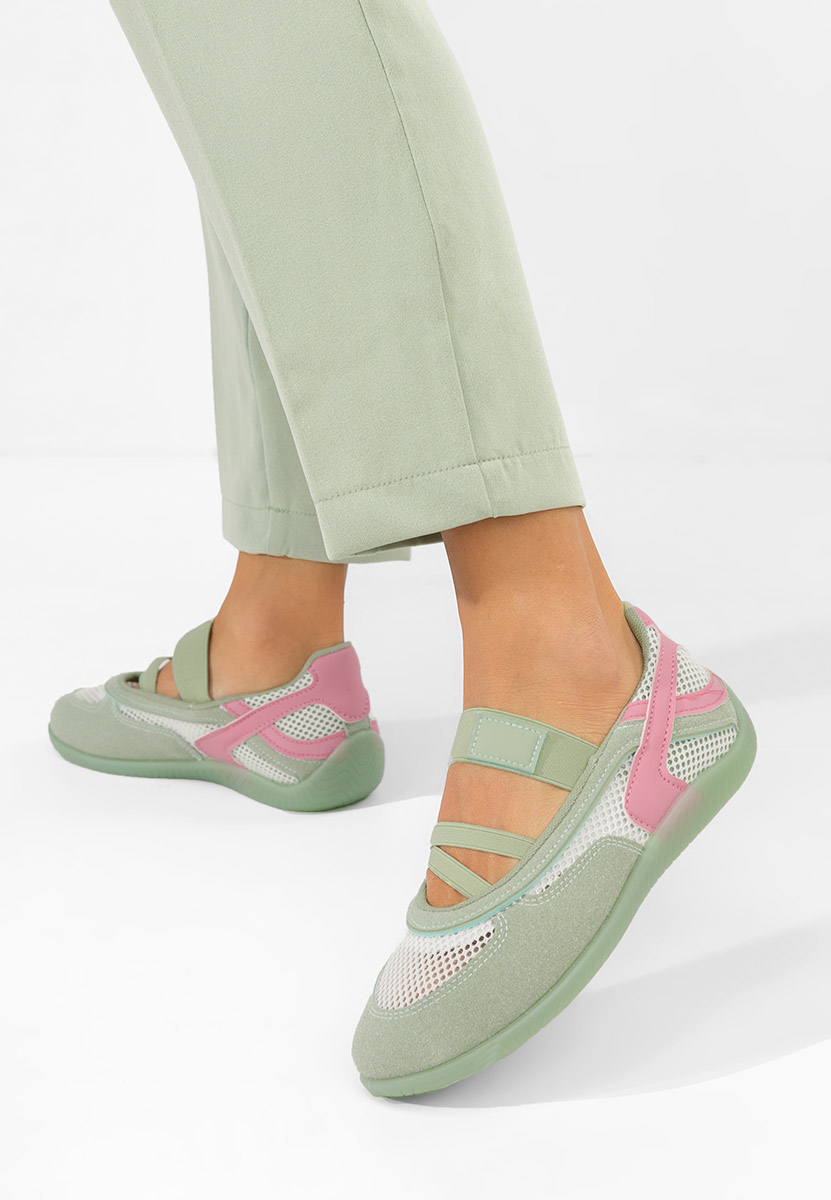 Zielone baleriny sportowe Denilia