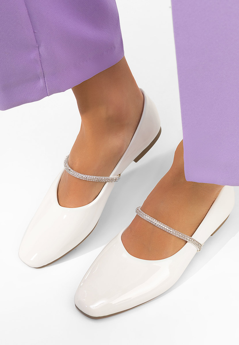 Białe baleriny z paskiem Elissea