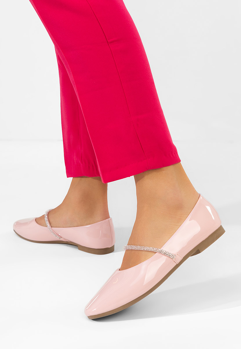 Różowe baleriny z paskiem Elissea