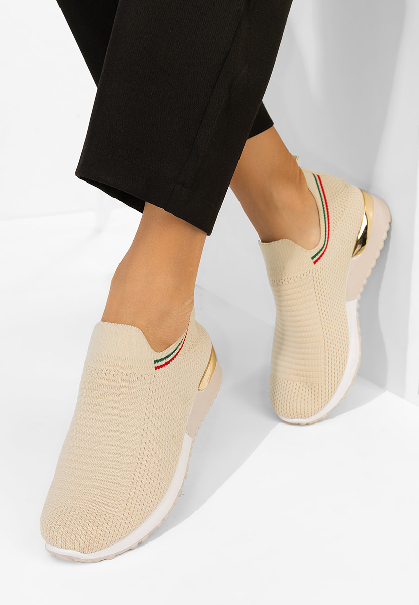 Beżowe sneakersy damskie Dorima