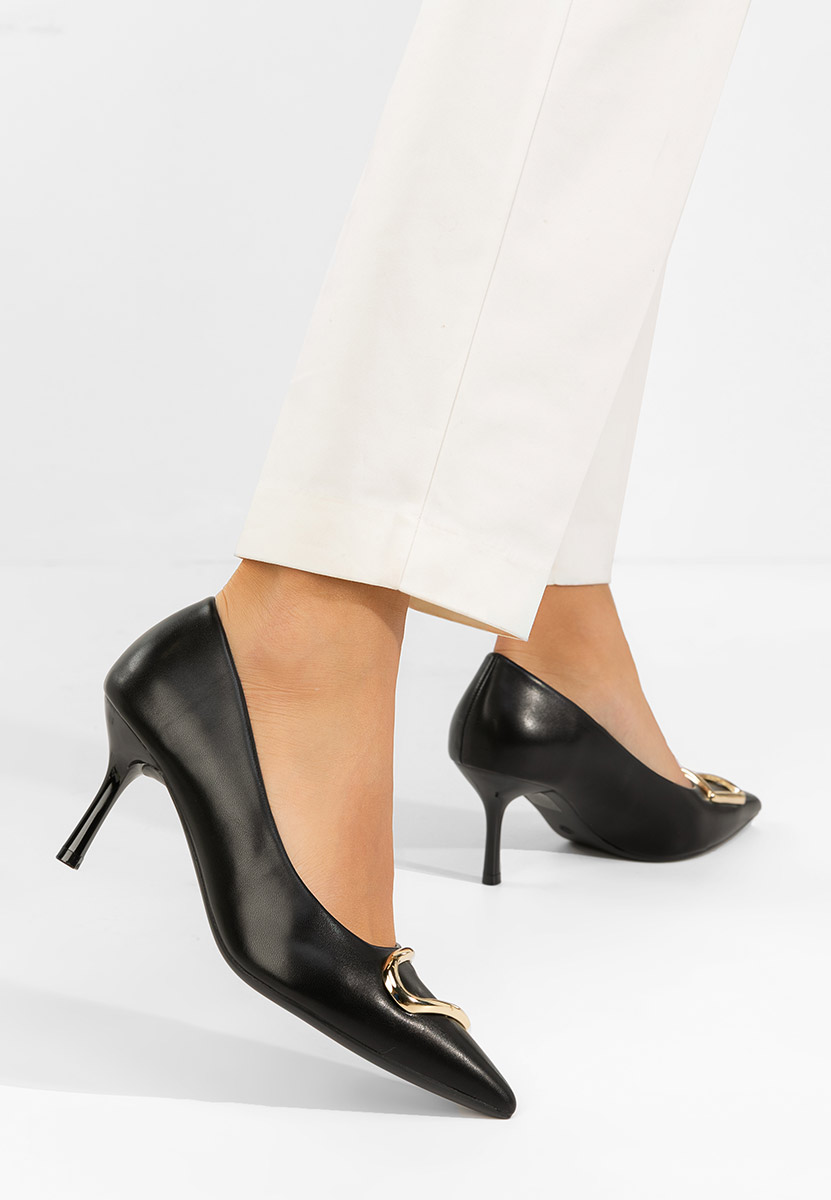 Czarne czółenka na szpilce Cecinia