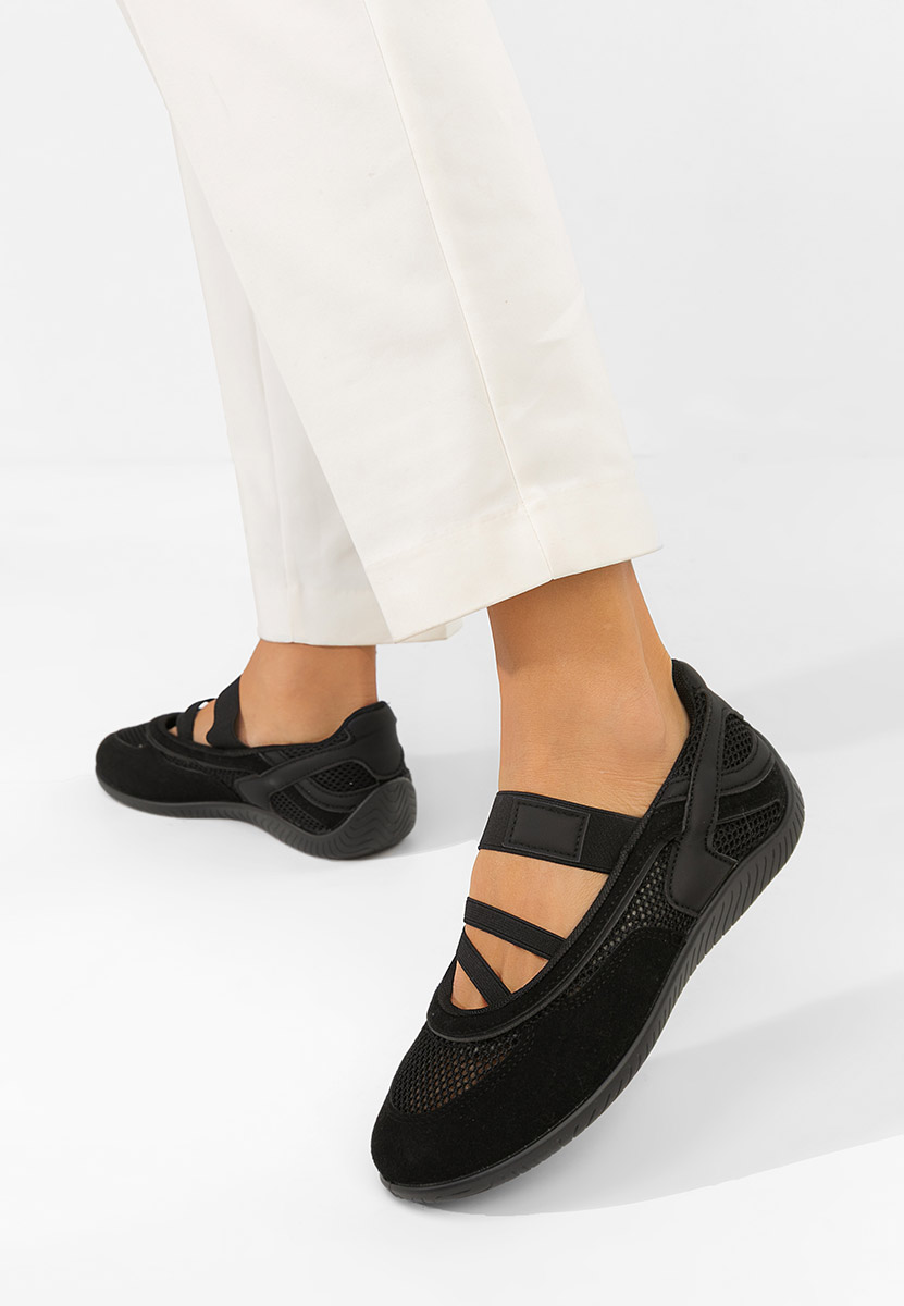 Czarne baleriny sportowe Denilia