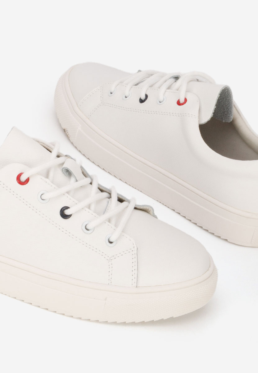 Białe półbuty damskie skórzane Cataleia