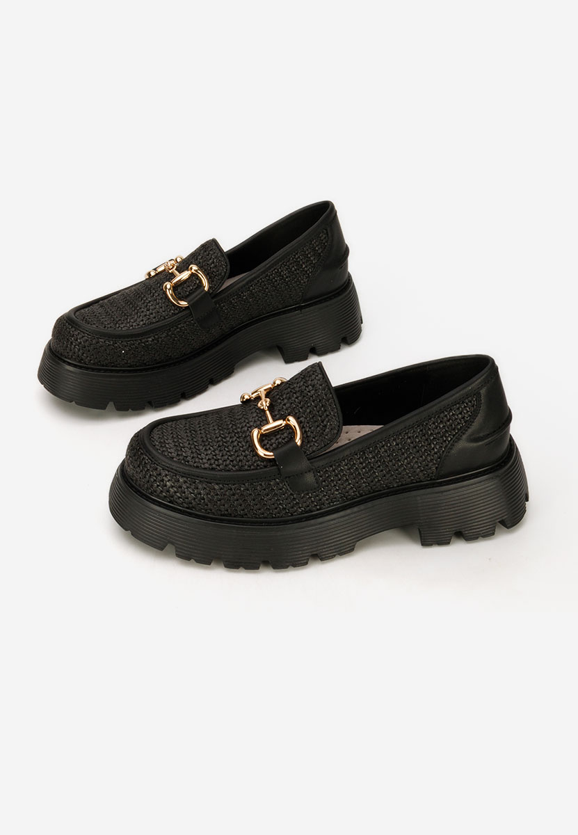 Czarne mokasyny damskie skórzane Yolandia