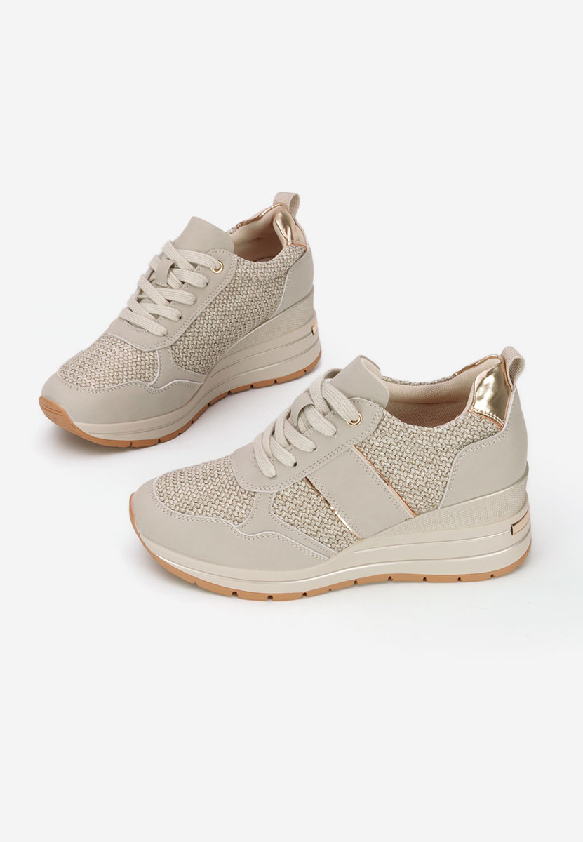 Zielone sneakersy na koturnie Izadora