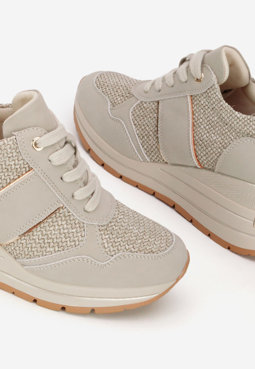 Zielone sneakersy na koturnie Izadora