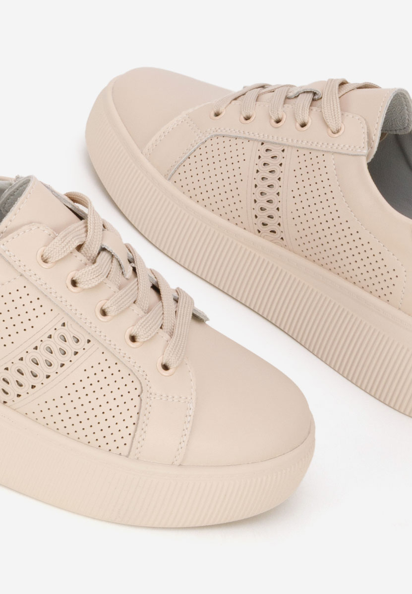 Beżowe sneakersy damskie Ofilia