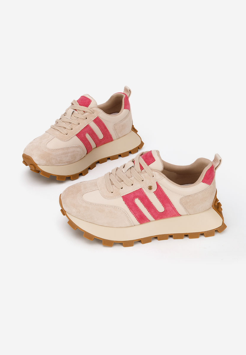 Beżowe sneakersy damskie Naturală Jomelia