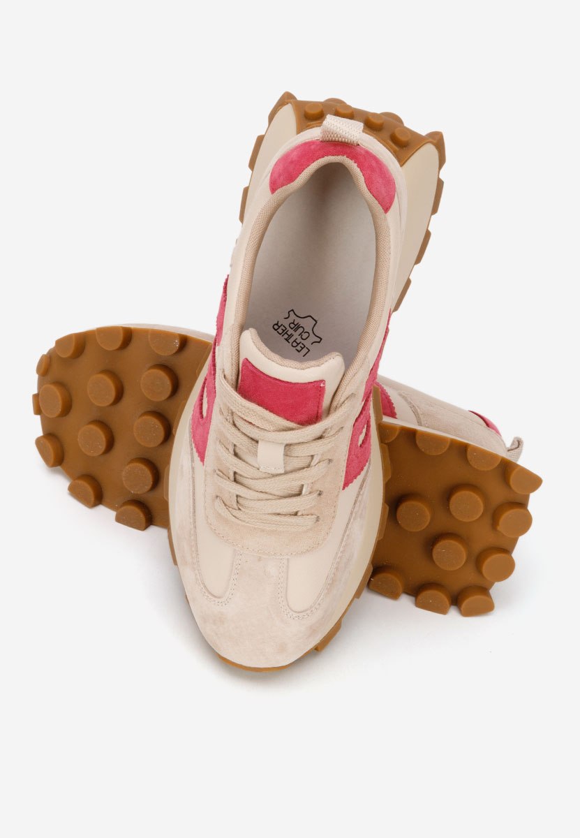 Beżowe sneakersy damskie Naturală Jomelia