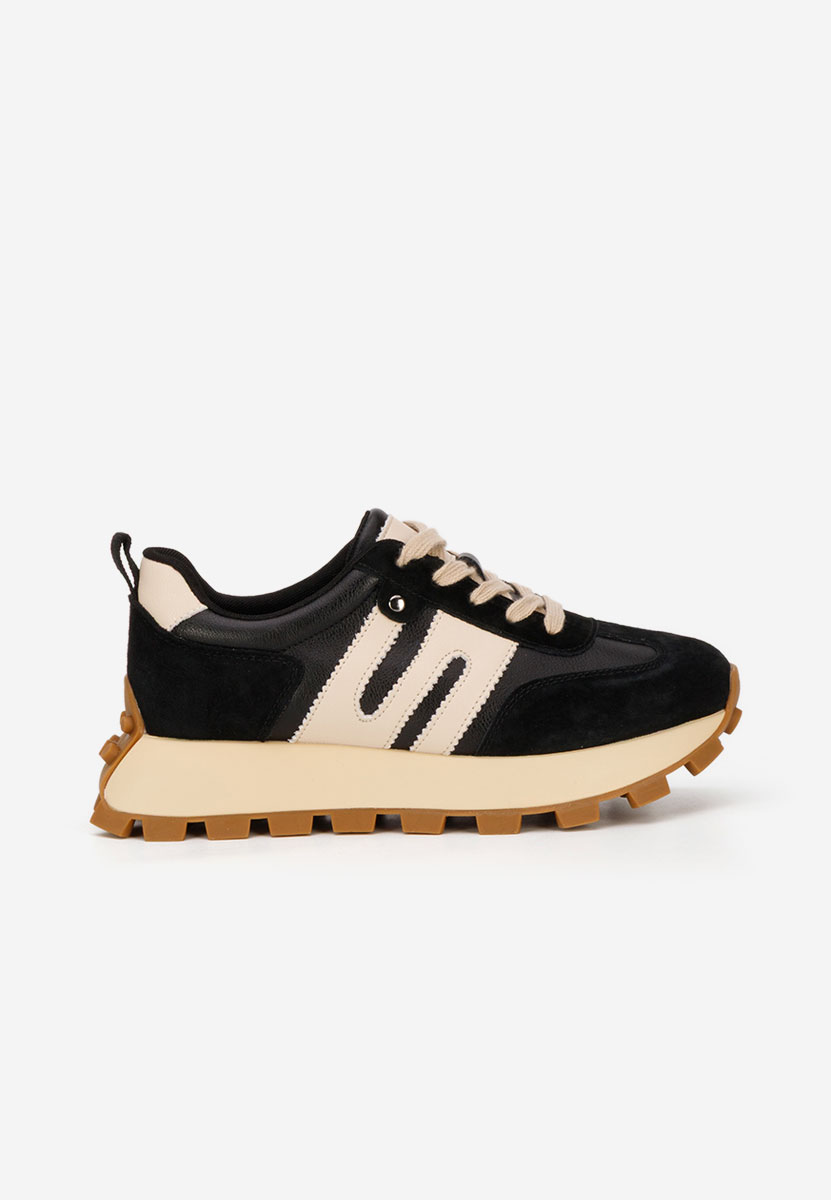 Czarne sneakersy damskie Naturală Jomelia