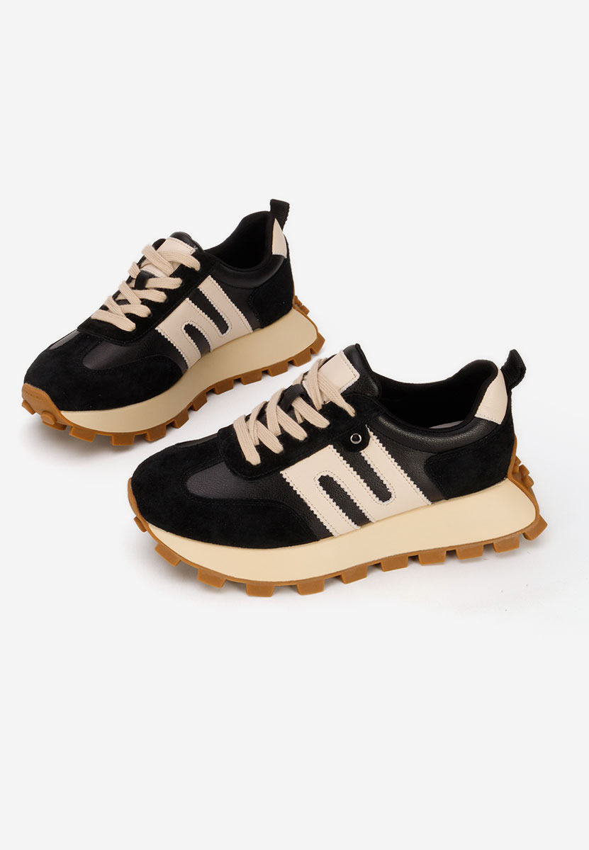 Czarne sneakersy damskie Naturală Jomelia