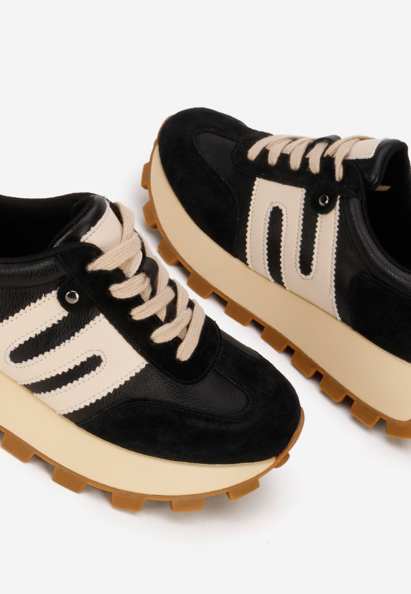 Czarne sneakersy damskie Naturală Jomelia