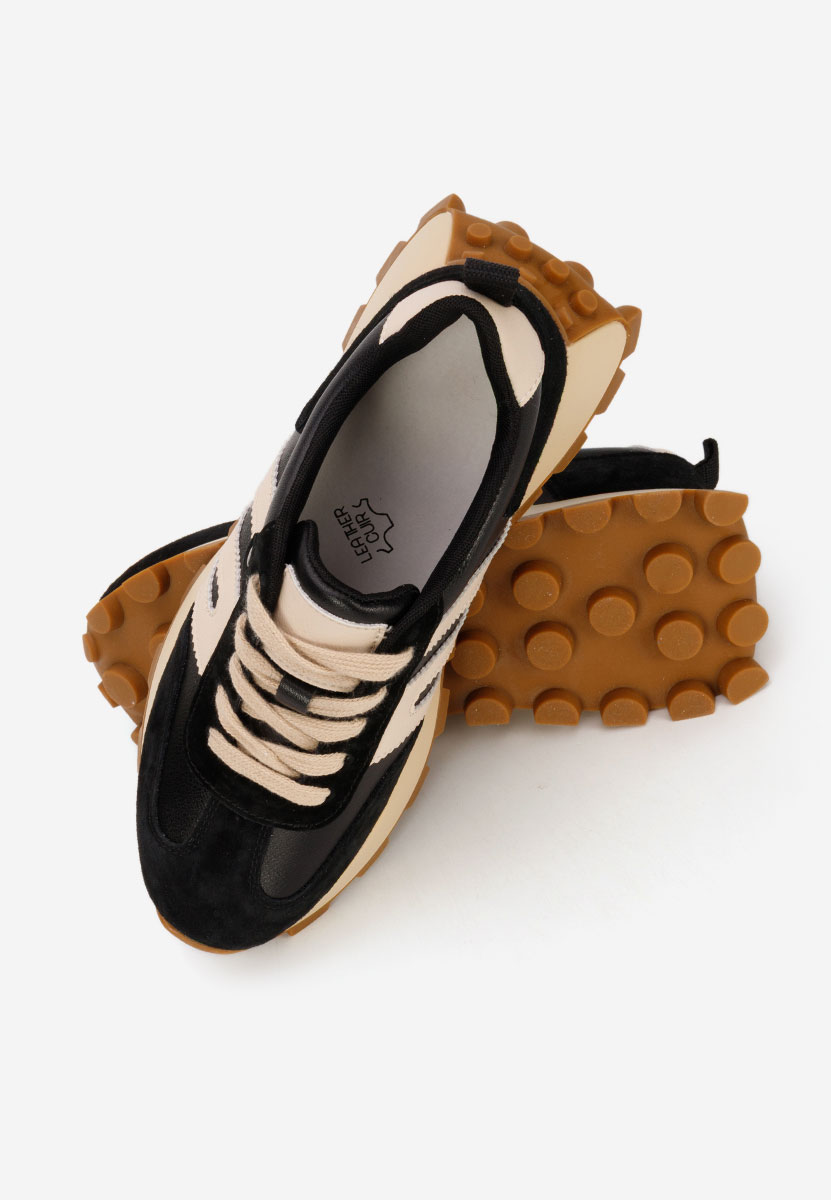 Czarne sneakersy damskie Naturală Jomelia